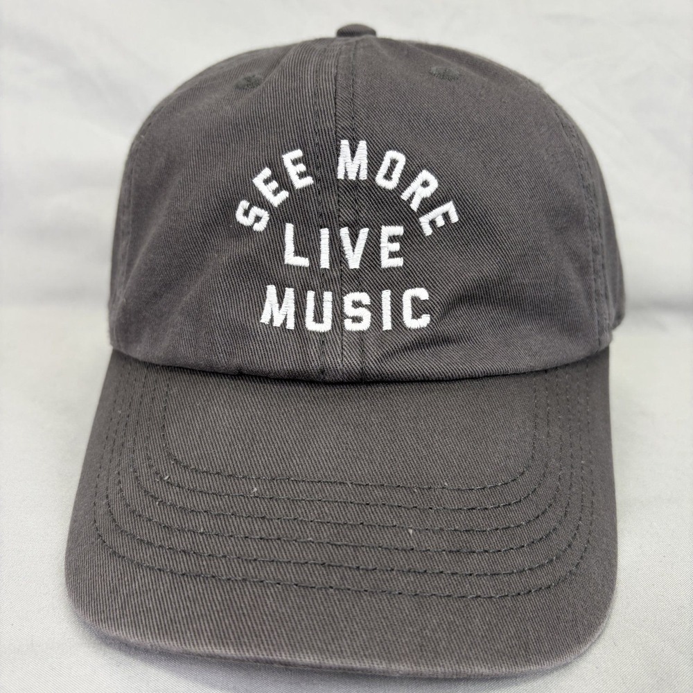 Life is Good Baseball Hat See More Live Music Unisex OS Gray Cotton Cap